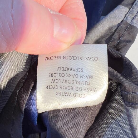 Coastal Metal Pearl Snap Button Shirt Men Medium Blue Check Pockets Surf Western - Picture 13 of 14